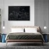 Framed Des Moines Iowa Wall Art for Bed Room - Dark
