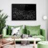 Framed Lisbon Portugal Wall Art for Living Room - Dark
