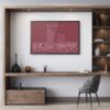 Framed Madrid Skyline Wall Art for Home Office - Dark
