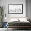Framed Providence Skyline Wall Art for Bedroom