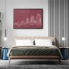 Framed San Diego Skyline Wall Art for Bed Room - Dark