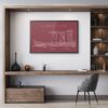 Framed Singapore Skyline Wall Art for Home Office - Dark