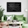 Framed Tokyo Wall Art for Living Room - Dark