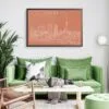 Framed Toronto Harbor Wall Art for Living Room - Dark