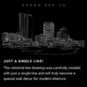 Grand Rapids Skyline One Line Drawing Art - Dark
