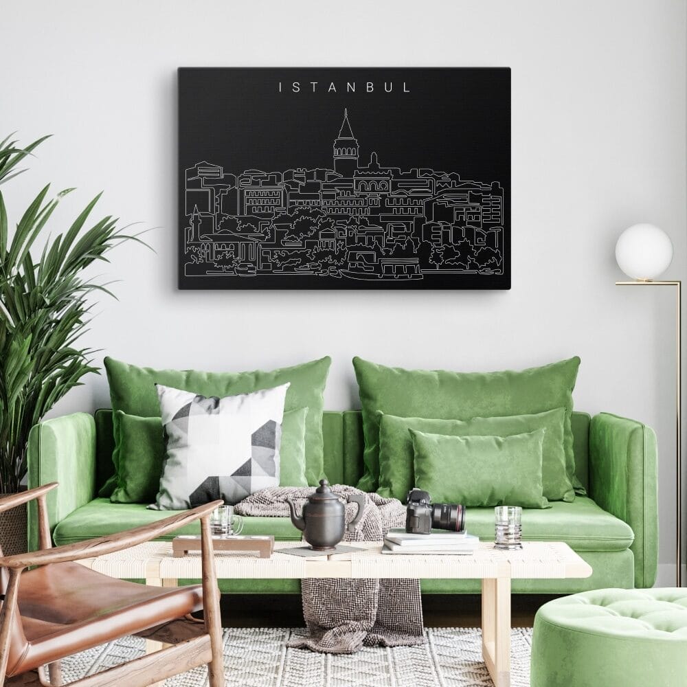 Istanbul Skyline Canvas Art Print - Living Room - Dark Istanbul Skyline Canvas Art Print - Living Room - Dark