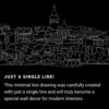 Istanbul Skyline One Line Drawing Art - Dark
