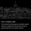 Istanbul Skyline One Line Drawing Art - Dark