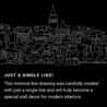 Istanbul Skyline One Line Drawing Art - Dark