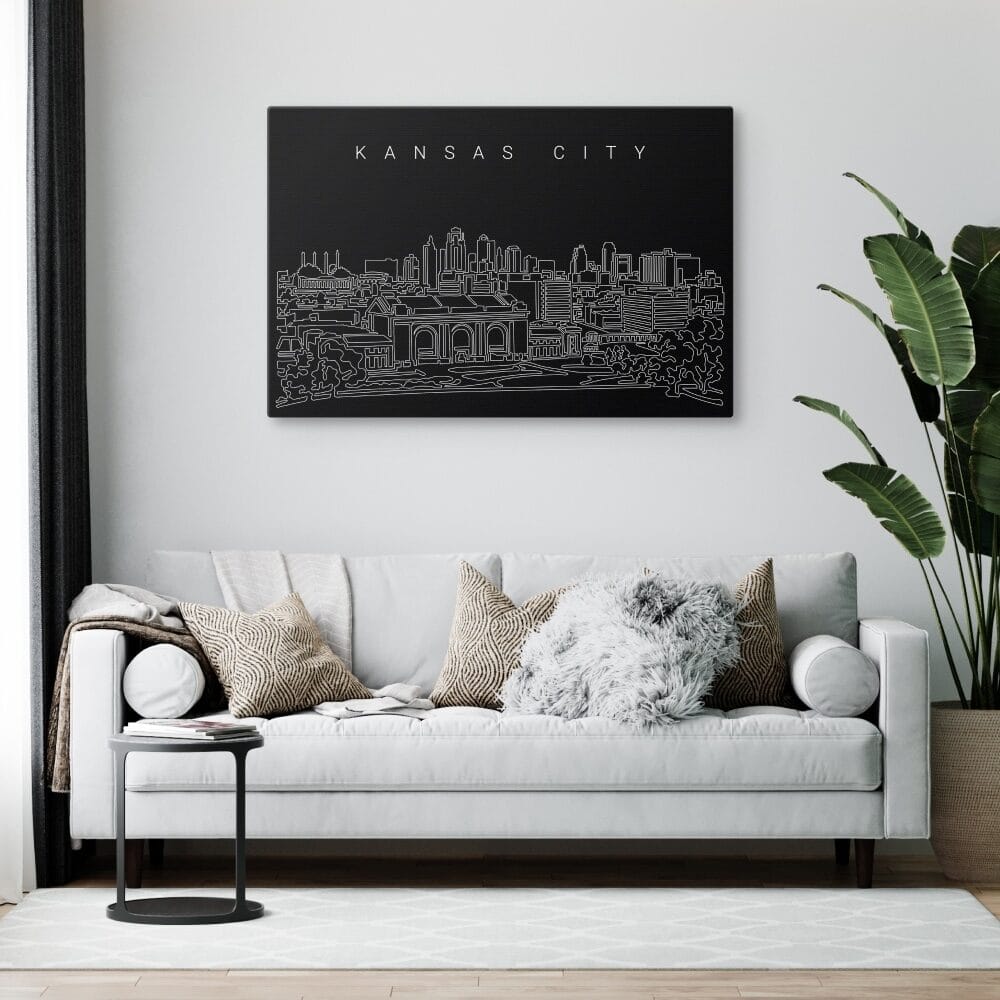 Kansas City Skyline Canvas Art Print Lifestyle Kansas City Skyline Canvas Art Print Lifestyle