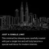 Kuala Lumpur Skyline One Line Drawing Art - Dark