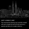 Kuala Lumpur Skyline One Line Drawing Art - Dark