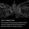Kyoto Temple One Line Drawing Art - Dark