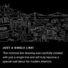 Lisbon Skyline One Line Drawing Art - Dark