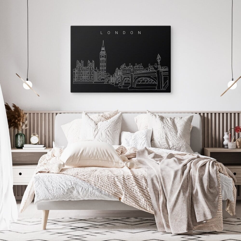 London Skyline Canvas Art Print - Bed Room - Dark London Skyline Canvas Art Print - Bed Room - Dark