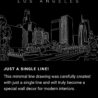 Los Angeles Skyline One Line Drawing Art - Dark