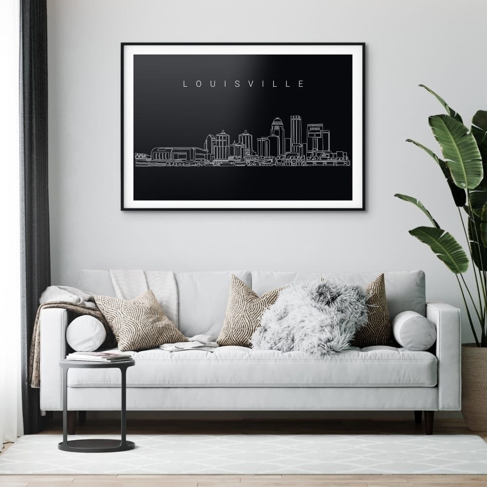 Louisville Skyline Art Print for Living Room - Dark Louisville Skyline Art Print for Living Room - Dark