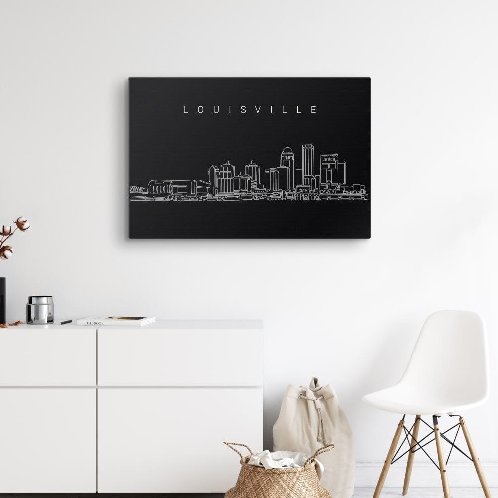 Louisville Skyline Canvas Art Print - Hallway - Dark Louisville Skyline Canvas Art Print - Hallway - Dark