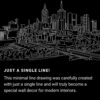 Melbourne Skyline One Line Drawing Art - Dark