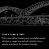 Memphis Skyline One Line Drawing Art - Dark