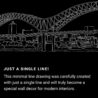 Memphis Skyline One Line Drawing Art - Dark