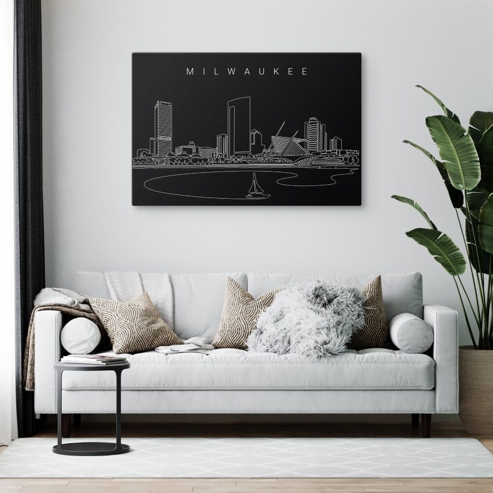 Milwaukee Skyline Canvas Art Print Lifestyle Milwaukee Skyline Canvas Art Print Lifestyle