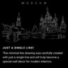 Moscow Skyline One Line Drawing Art - Dark