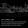 NYC Skyline Brooklyn Bridge One Line Drawing Art - Dark