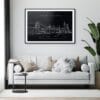 New York Brooklyn Bridge Art Print for Living Room - Dark
