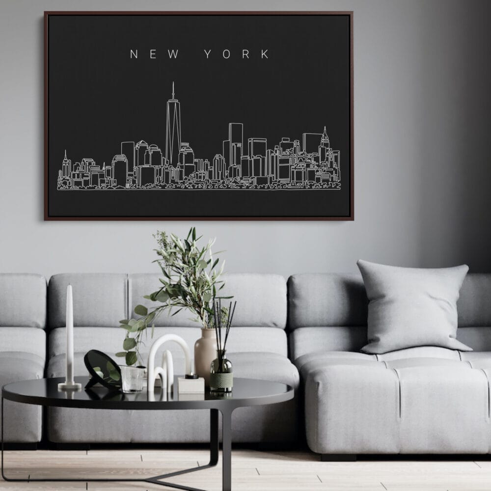 New York City Skyline Canvas Art Print - Living Room - Dark New York City Skyline Canvas Art Print - Living Room - Dark