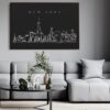 New York City Skyline Canvas Art Print - Living Room - Dark