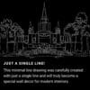 Oakland Temple One Line Drawing Art - Dark