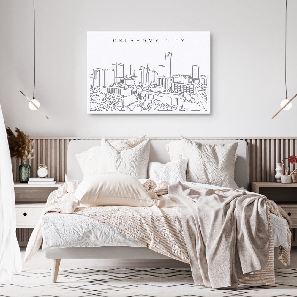 Oklahoma City Canvas Art Print - Bed Room - Dark Oklahoma City Canvas Art Print - Bed Room - Dark