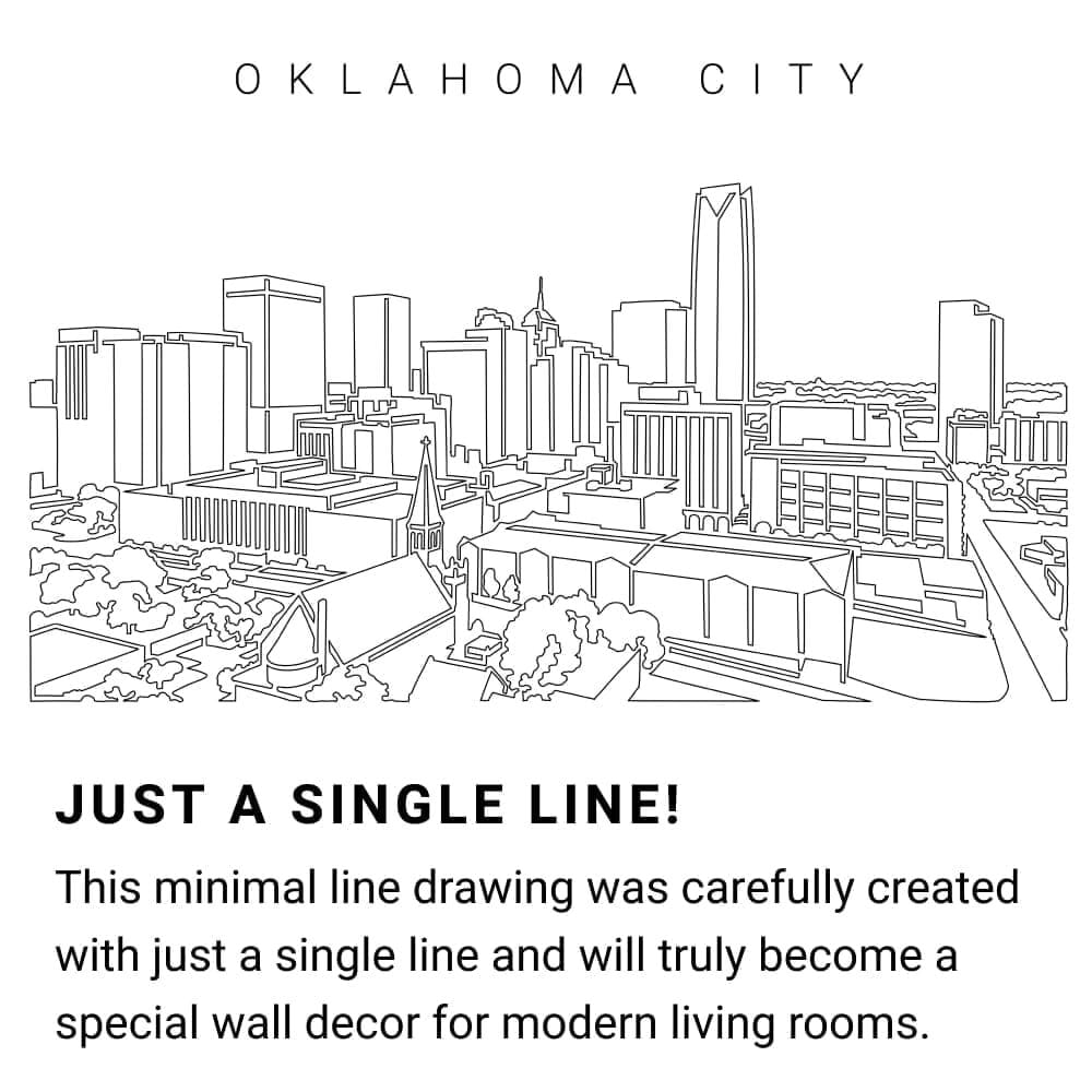 Oklahoma City Skyline Continuous Line Drawing Art Work Oklahoma City Skyline Continuous Line Drawing Art Work