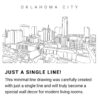 Oklahoma City Skyline Continuous Line Drawing Art Work