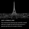 Paris One Line Drawing Art - Dark