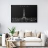 Paris Skyline Canvas Art Print - Living Room - Dark
