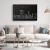 Perth Skyline Canvas Art Print - Living Room - Dark