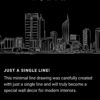 Perth Skyline One Line Drawing Art - Dark