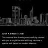 Perth Skyline One Line Drawing Art - Dark