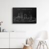 Philadelphia Skyline Canvas Art Print - Hallway - Dark