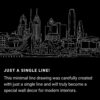 Philadelphia Skyline One Line Drawing Art - Dark