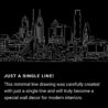 Philadelphia Skyline One Line Drawing Art - Dark