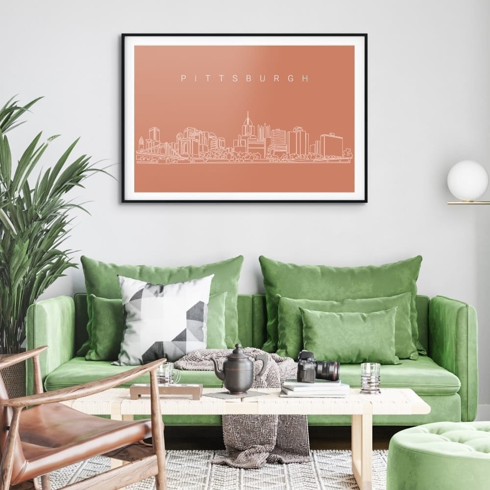 Pittsburgh Skyline Art Print for Living Room - Dark Pittsburgh