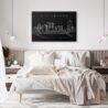 Pittsburgh Skyline Canvas Art Print - Bed Room - Dark