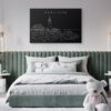 Portland Maine Canvas Art Print - Bed Room - Dark