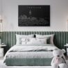 Portland Maine Canvas Art Print - Bed Room - Dark