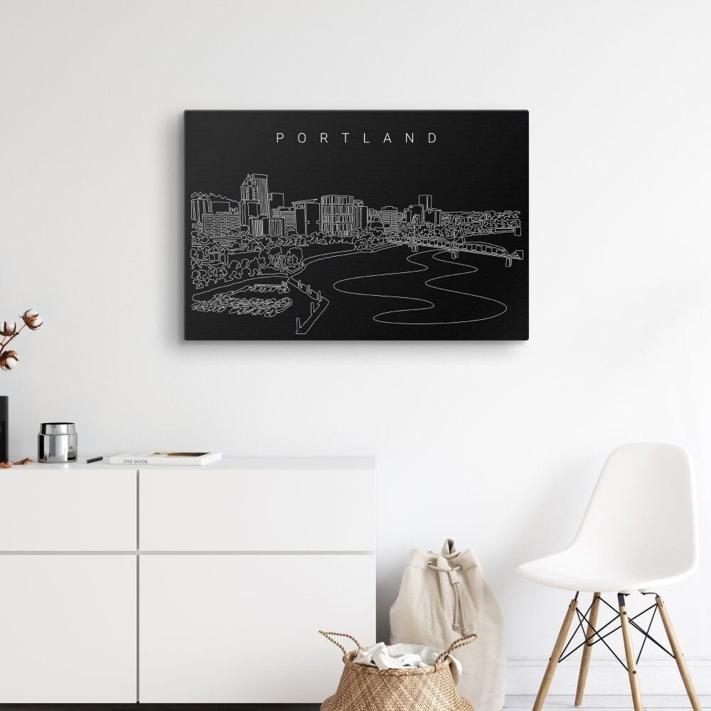 Portland Oregon Canvas Art Print - Hallway - Dark Portland Oregon Canvas Art Print - Hallway - Dark