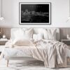 Portland Oregon Skyline Art Print for Bedroom - Dark