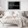 Portland Oregon Skyline Art Print for Bedroom - Dark